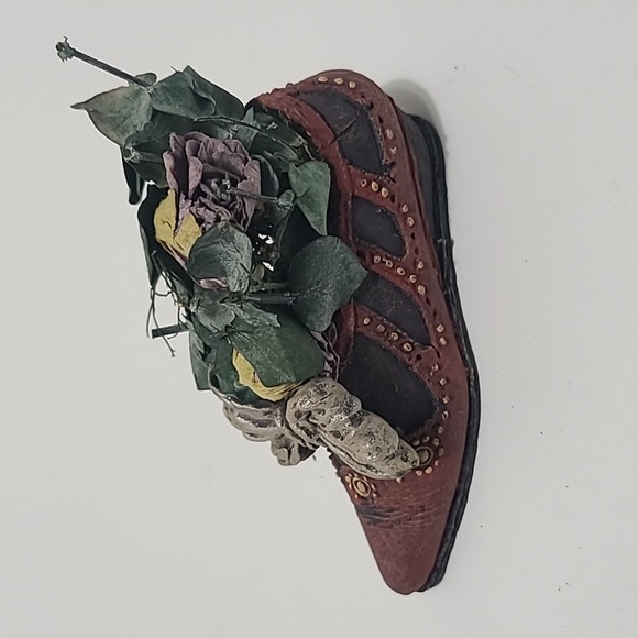 Other - Victorian‎ Shoe with Flowers Burgundy